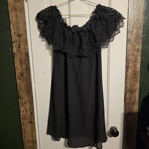 Eliza J Black Lace Yoke Dress
